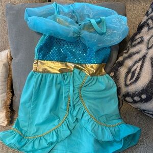 Jasmine inspired Kids Blue and Gold Costume Dress